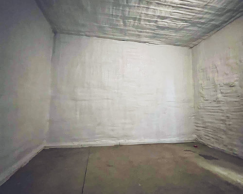 Open cell spray foam applied